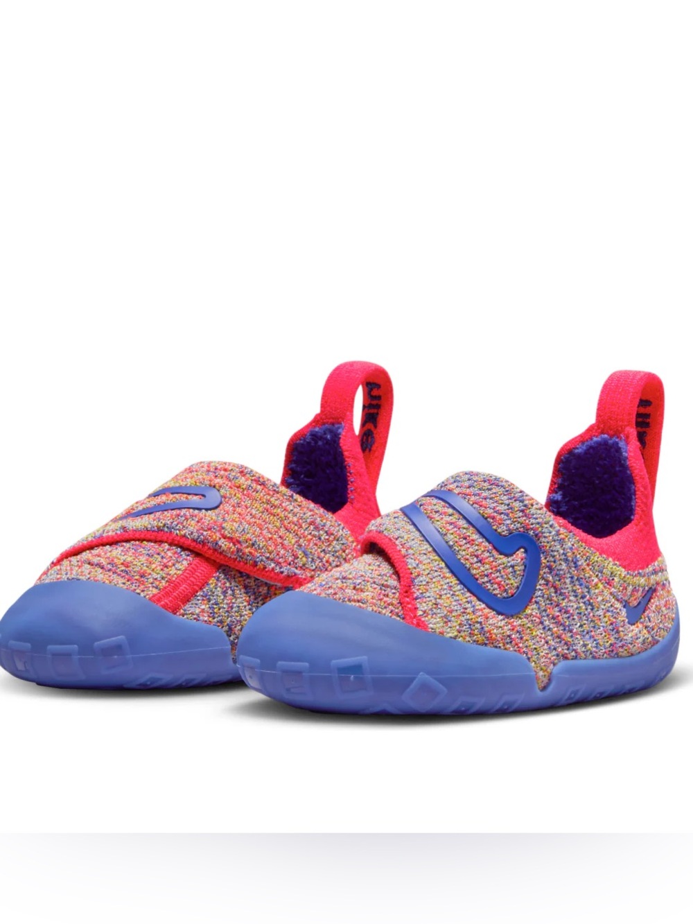 New Nike swoosh 1 toddler fly knit Rainbow Velcro sneakers 6C